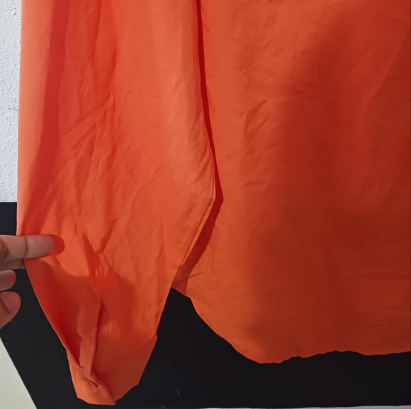 Women Orange collared buttoned long sleeve shirt - Picture 9 of 9